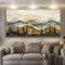 Large Canvas Wall Art For Living Room Wall Decor For Bedroom Office Tea House Home Decor Prints Pictures Abstract Mountain Landscape Painting Wood Frame Artwork Wall Aesthetics 20"X40"